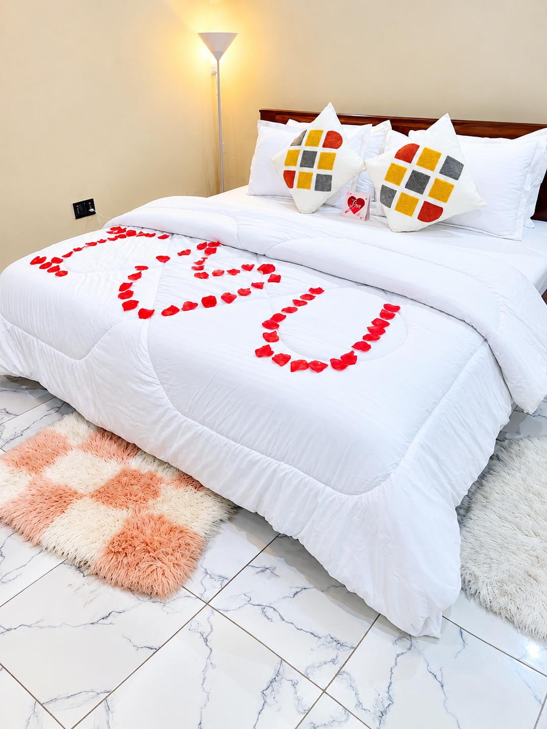 Romantic rose-petal bedroom at Tetra Jungle Hotel